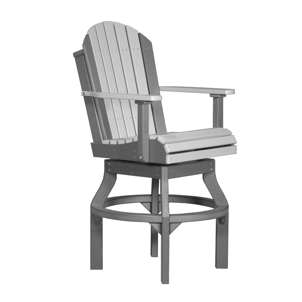 LuxCraft Poly Lumber Adirondack Swivel Patio Chair β Weather-Resistant Outdoor Seating