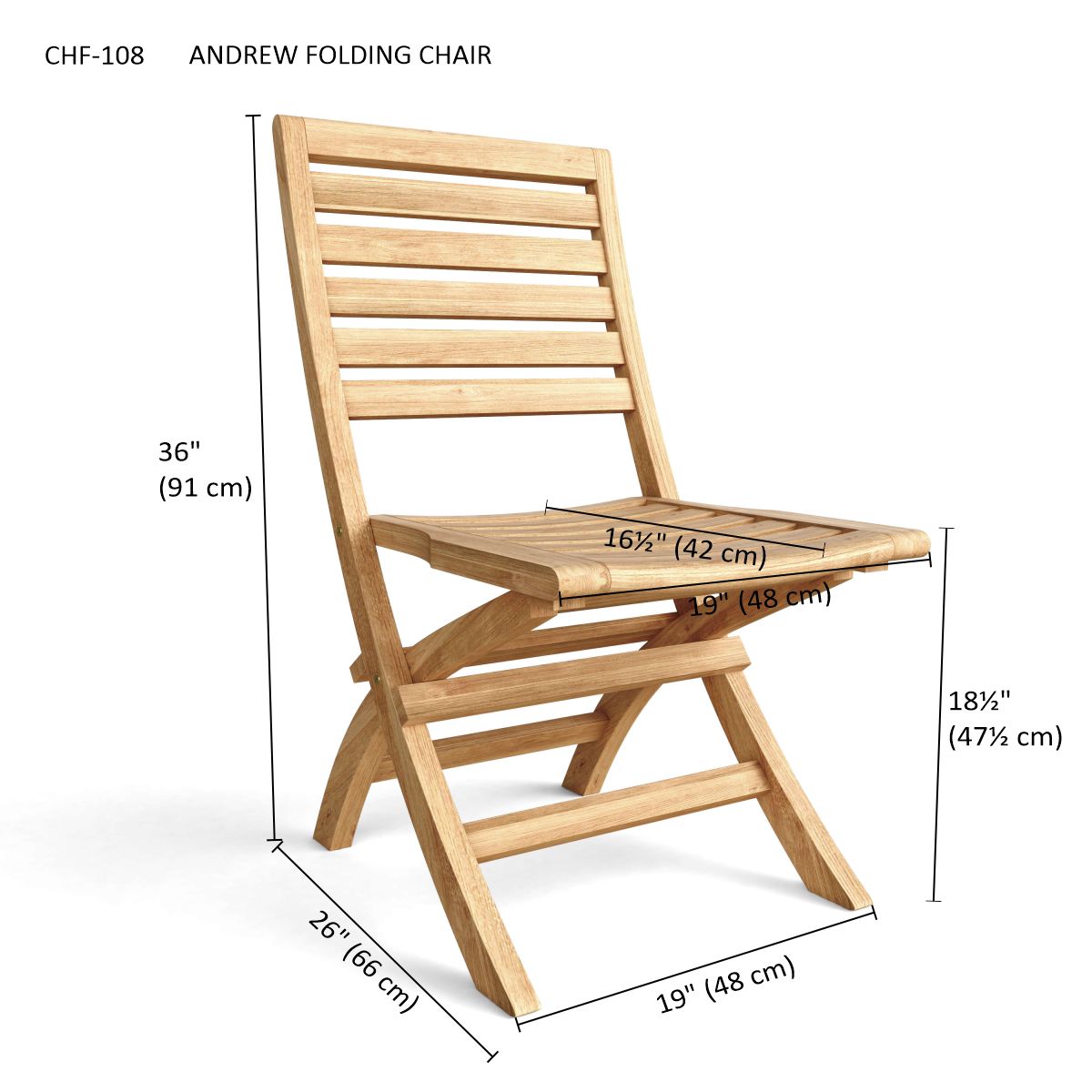 Anderson Teak Andrew Folding Chair (2-PC)