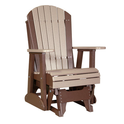 2ft-Adirondack Glider Weatherwood Chestnut Brown color