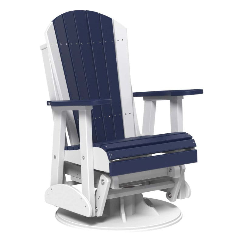 2ft Adirondack Swivel Glider Patriot Blue White color