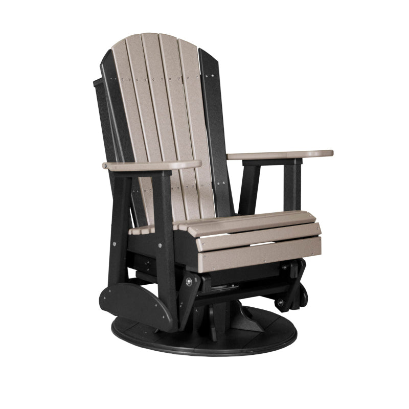 2ft Adirondack Swivel Glider Weatherwood Black color