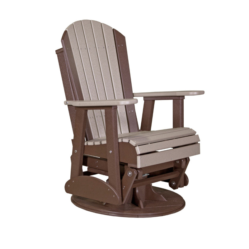 2ft Adirondack Swivel Glider Weatherwood Chestnut Brown color