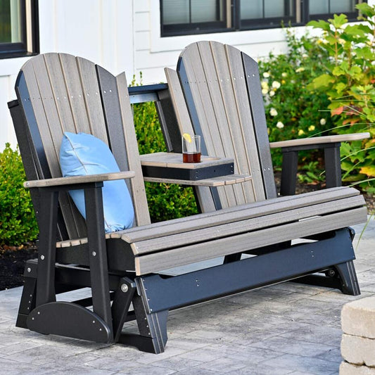 LuxCraft 5' Adirondack Glider Outdoor Patio Chair