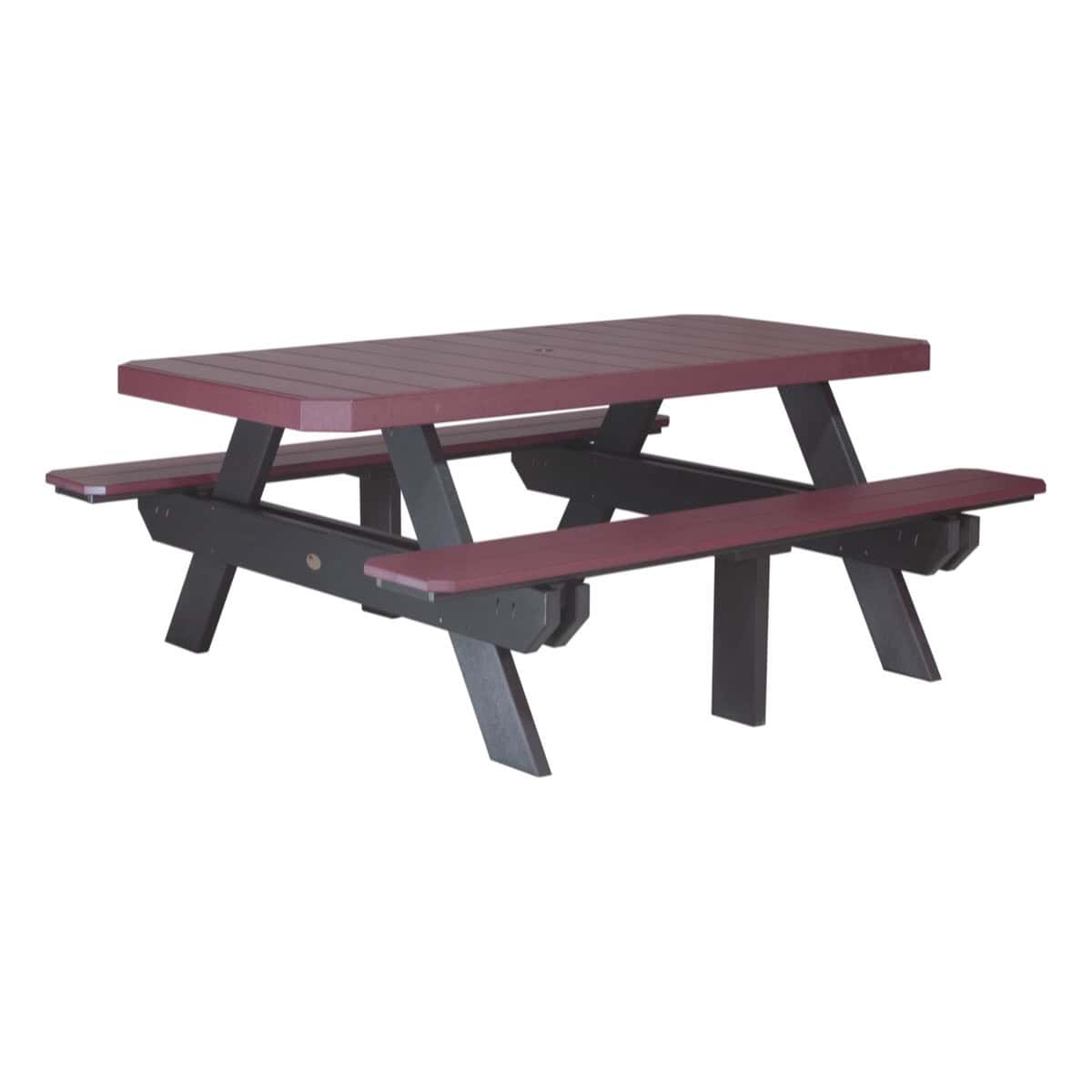 LuxCraft 6' Rectangular Picnic Table