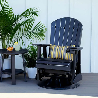 LuxCraft 2' Adirondack Swivel Glider Outdoor Patio Chair