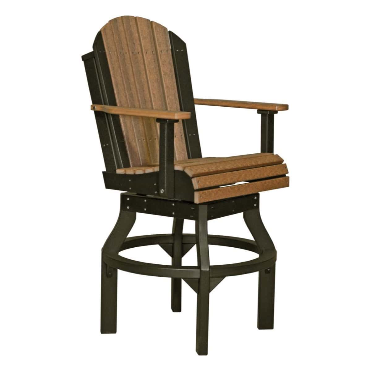 LuxCraft Poly Lumber Adirondack Swivel Patio Chair – Weather-Resistant Outdoor Seating