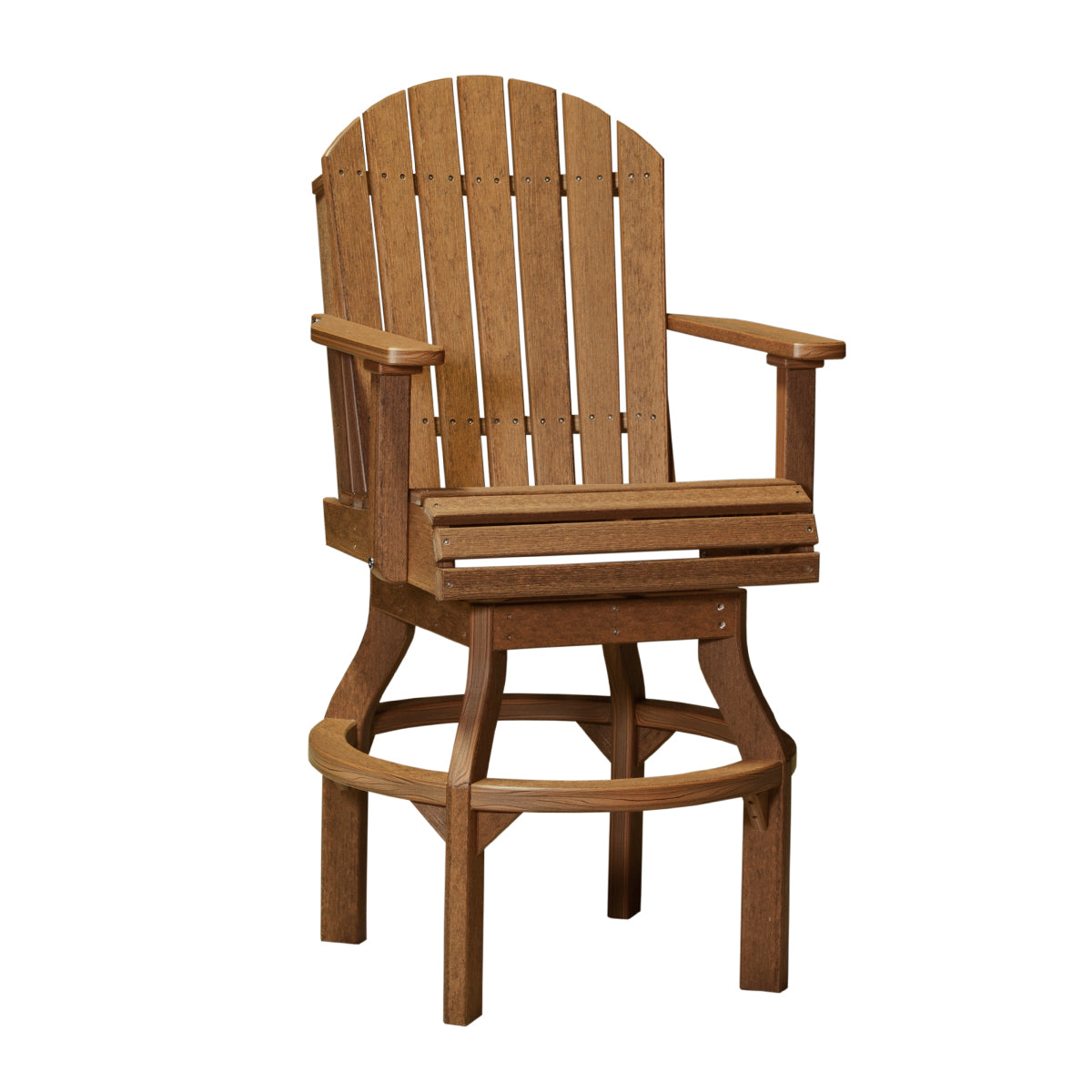 LuxCraft Poly Lumber Adirondack Swivel Patio Chair – Weather-Resistant Outdoor Seating