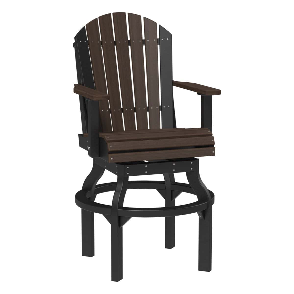 LuxCraft Poly Lumber Adirondack Swivel Patio Chair – Weather-Resistant Outdoor Seating