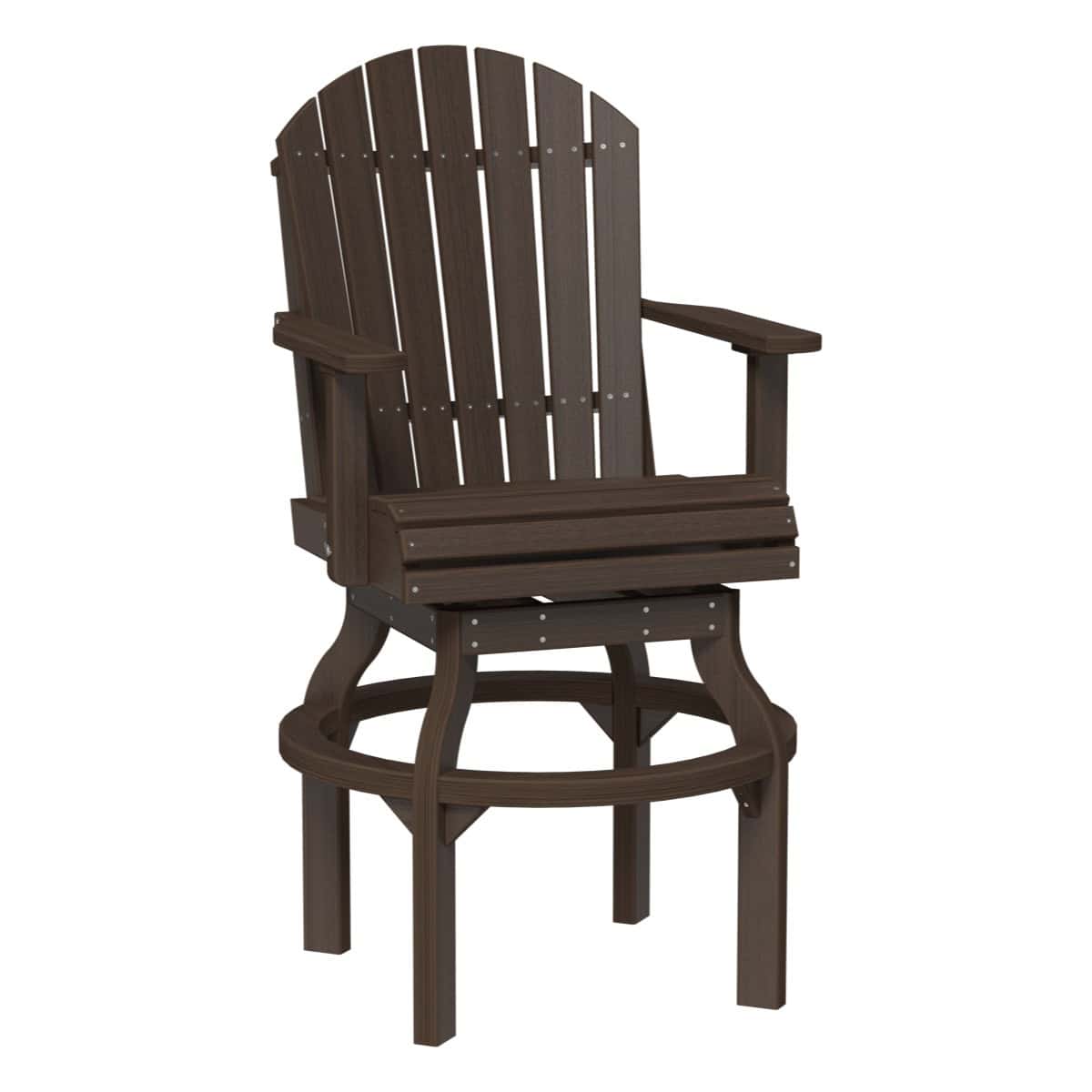LuxCraft Poly Lumber Adirondack Swivel Patio Chair – Weather-Resistant Outdoor Seating