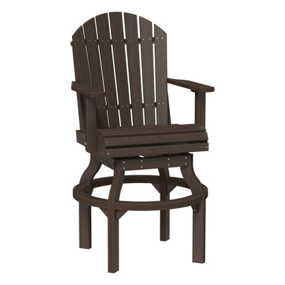 LuxCraft Poly Lumber Adirondack Swivel Patio Chair – Weather-Resistant Outdoor Seating
