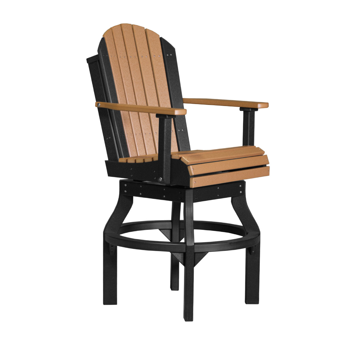 LuxCraft Poly Lumber Adirondack Swivel Patio Chair – Weather-Resistant Outdoor Seating