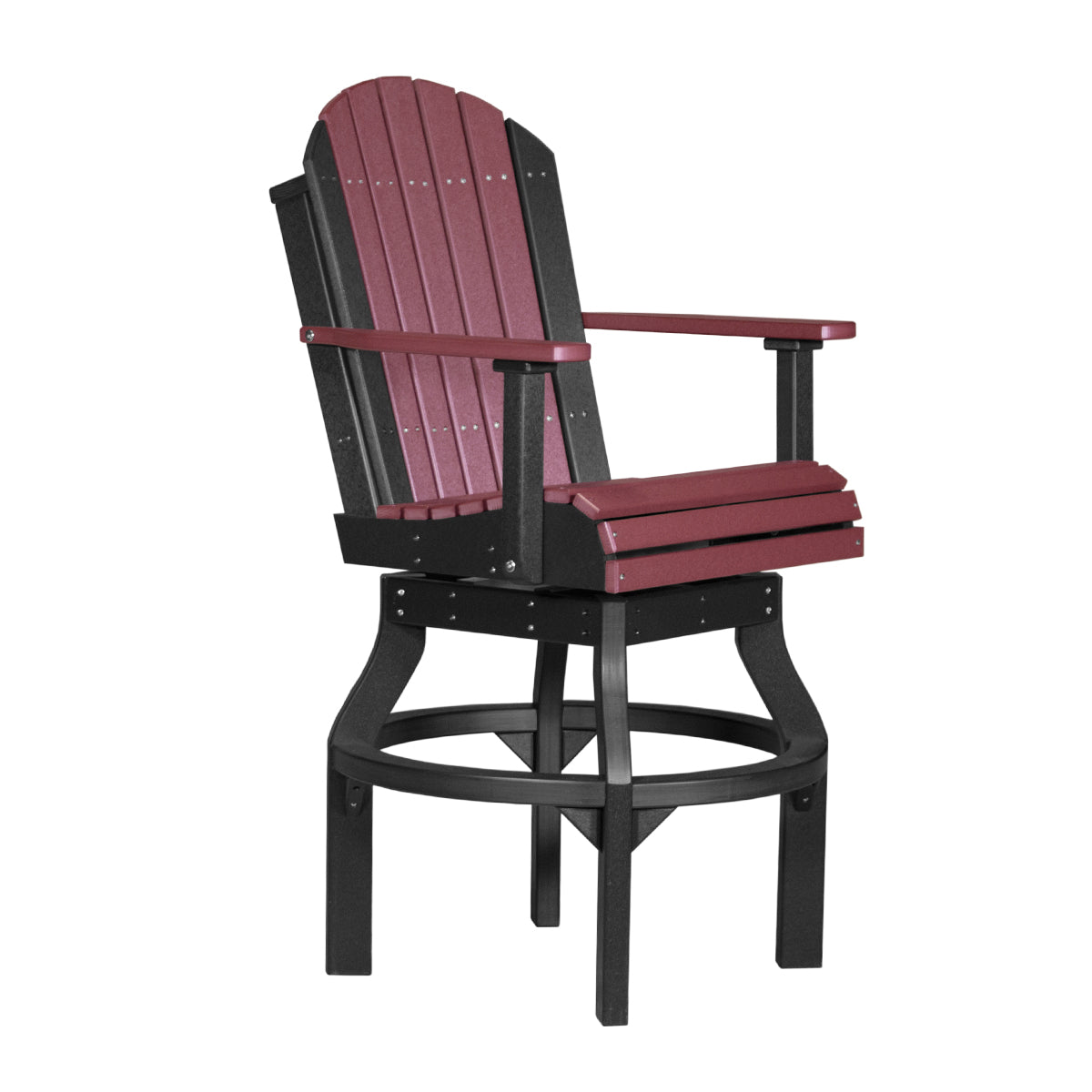 LuxCraft Poly Lumber Adirondack Swivel Patio Chair – Weather-Resistant Outdoor Seating