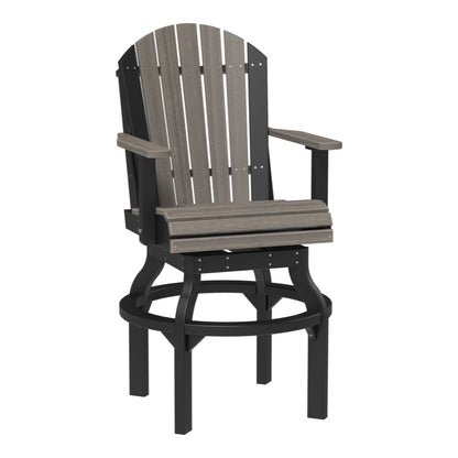LuxCraft Poly Lumber Adirondack Swivel Patio Chair – Weather-Resistant Outdoor Seating