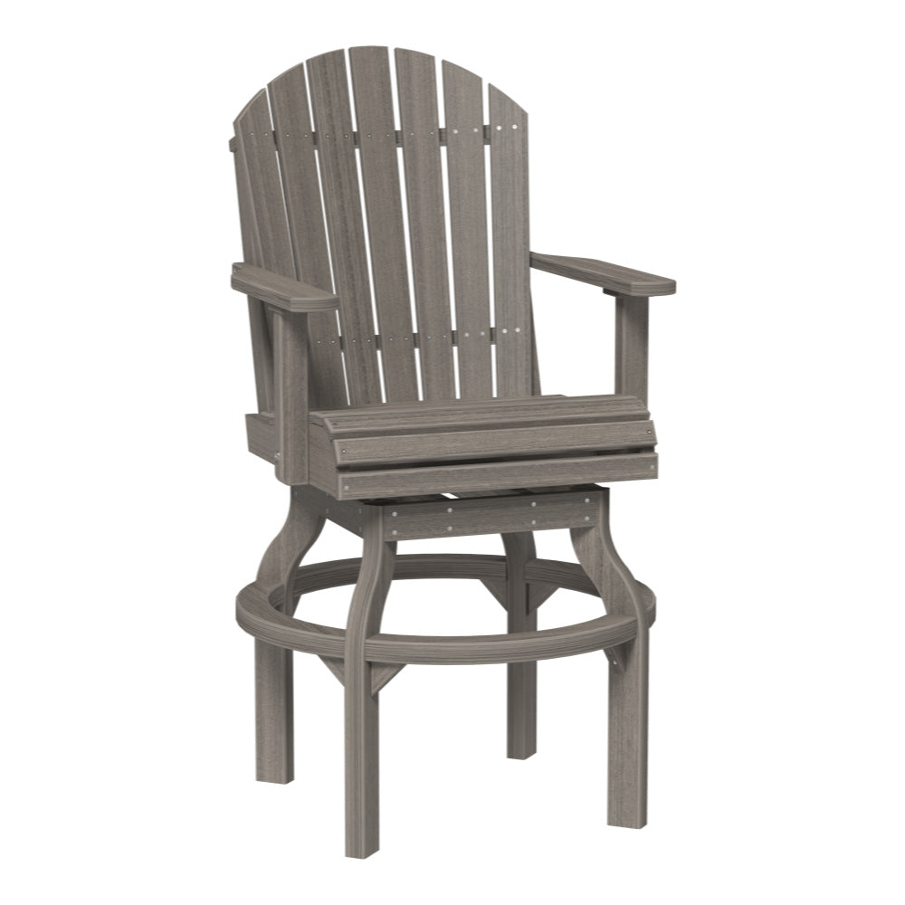 LuxCraft Poly Lumber Adirondack Swivel Patio Chair – Weather-Resistant Outdoor Seating