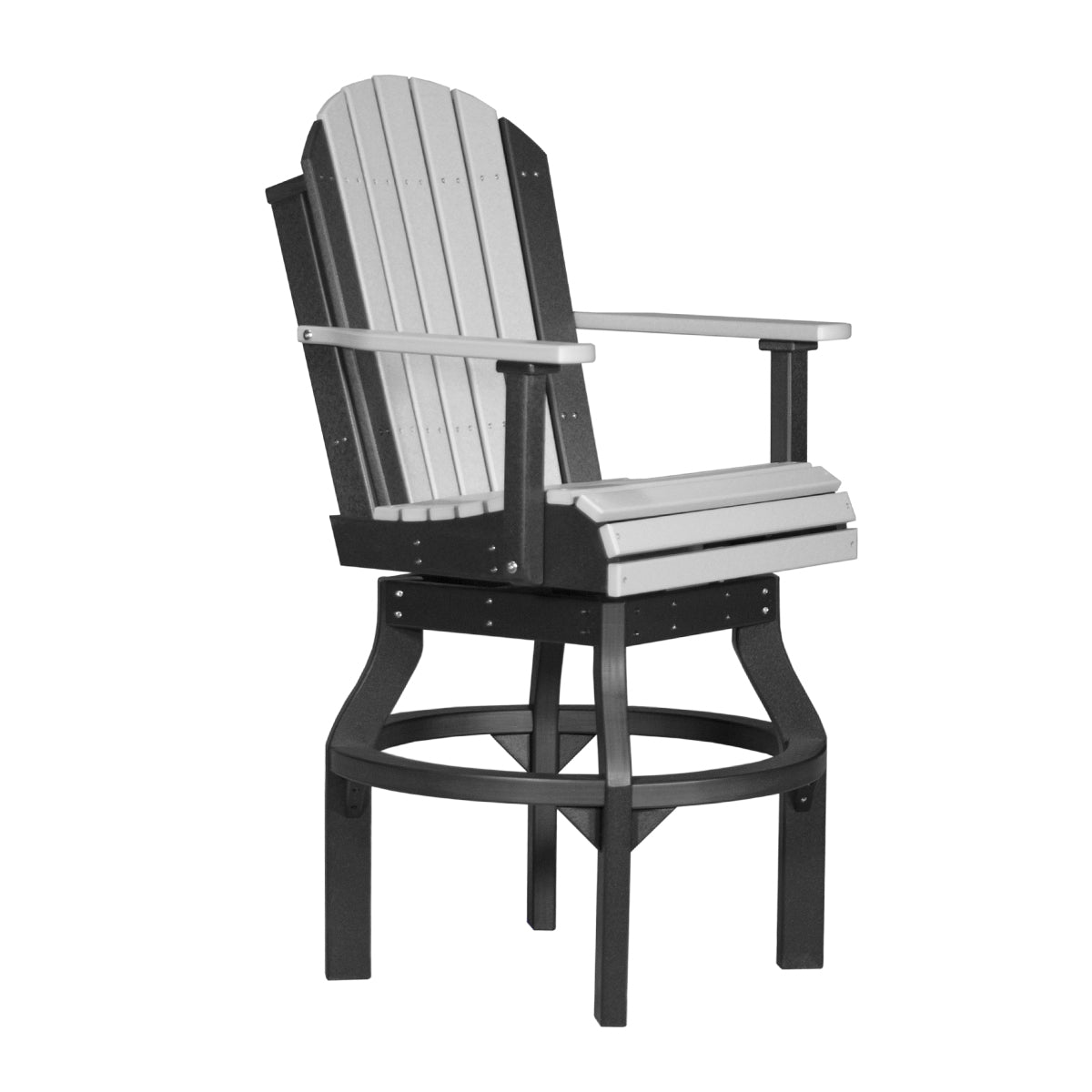 LuxCraft Poly Lumber Adirondack Swivel Patio Chair – Weather-Resistant Outdoor Seating