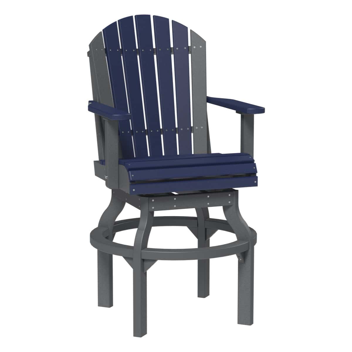 LuxCraft Poly Lumber Adirondack Swivel Patio Chair – Weather-Resistant Outdoor Seating