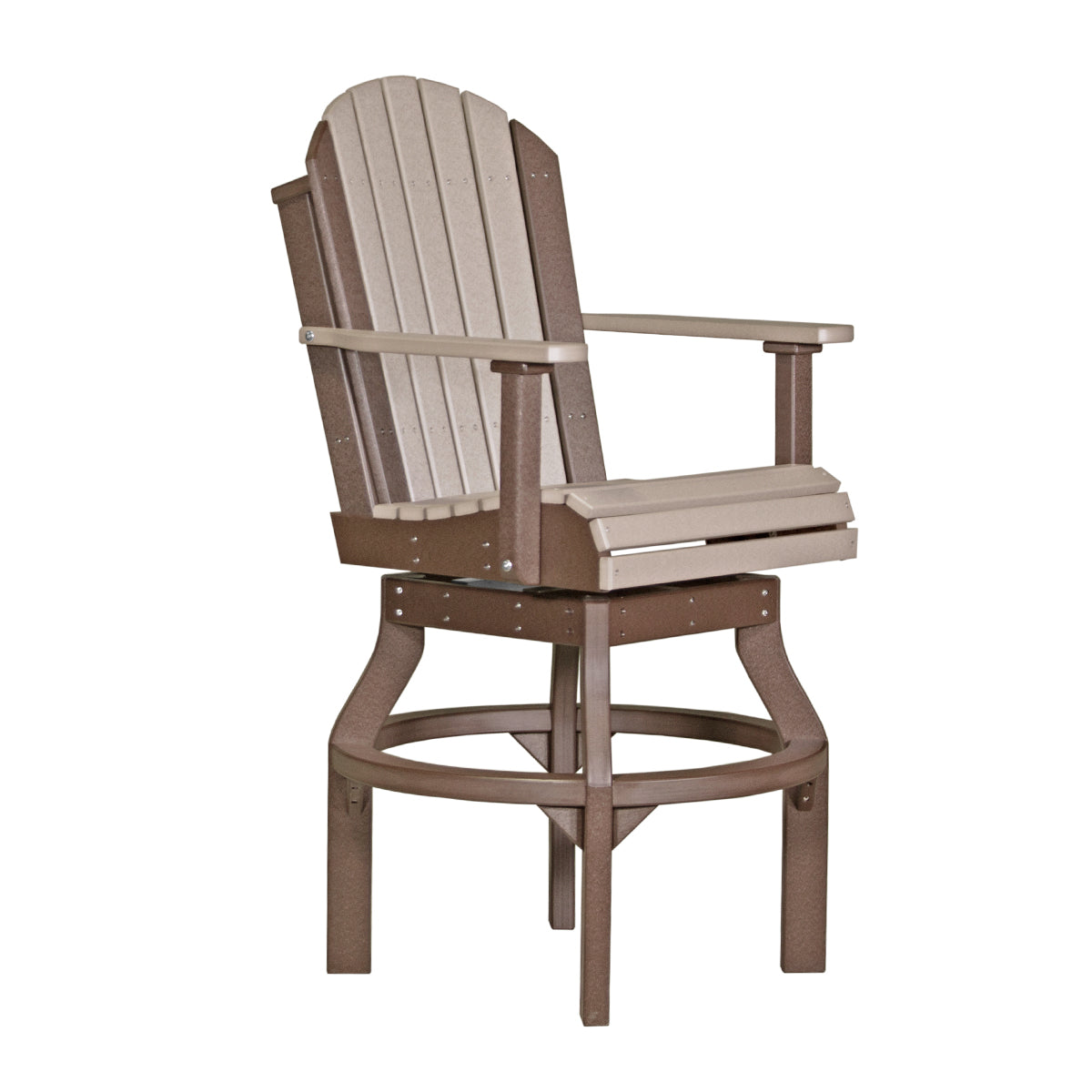 LuxCraft Poly Lumber Adirondack Swivel Patio Chair – Weather-Resistant Outdoor Seating