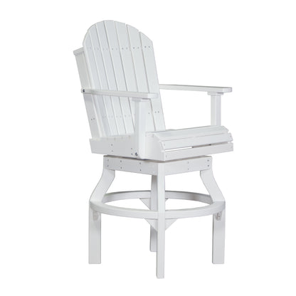 LuxCraft Poly Lumber Adirondack Swivel Patio Chair – Weather-Resistant Outdoor Seating