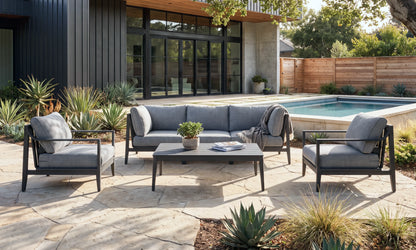 Outer Charcoal Aluminum Sofa & Coffee Table Set