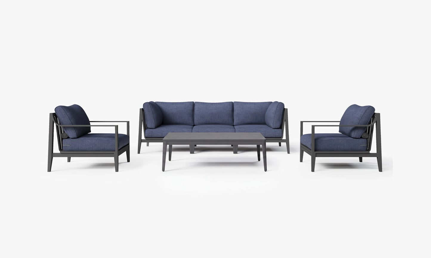 Outer Charcoal Aluminum Sofa & Coffee Table Set