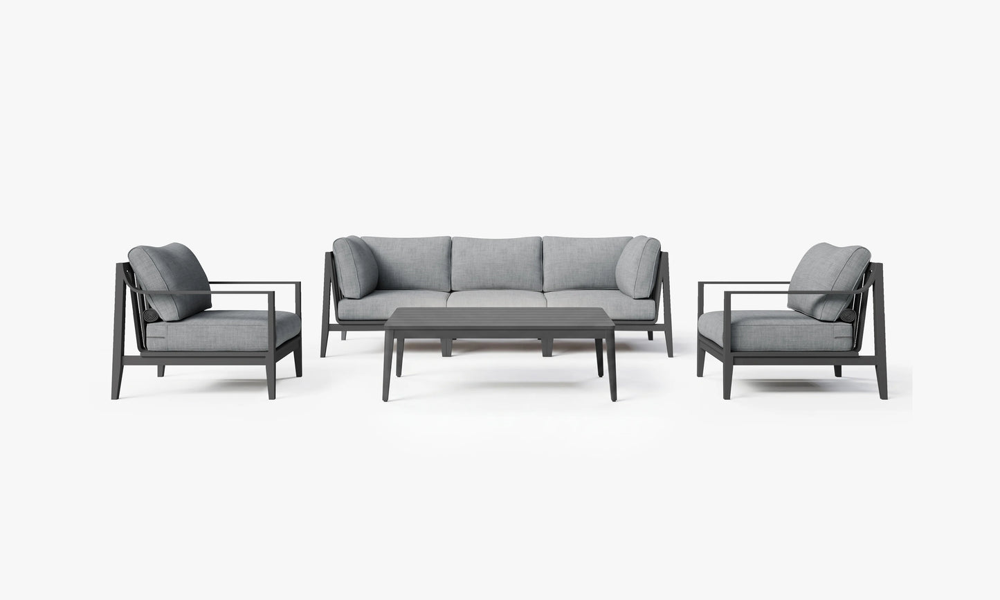 Outer Charcoal Aluminum Sofa & Coffee Table Set