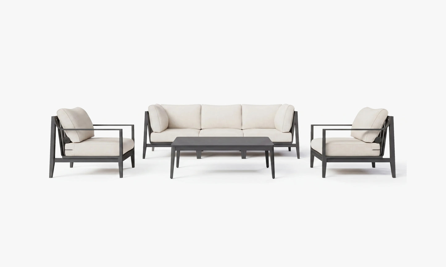 Outer Charcoal Aluminum Sofa & Coffee Table Set