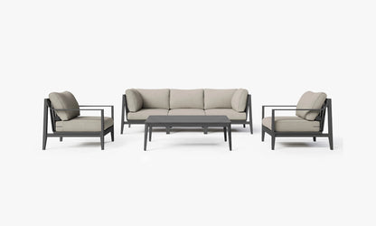 Outer Charcoal Aluminum Sofa & Coffee Table Set