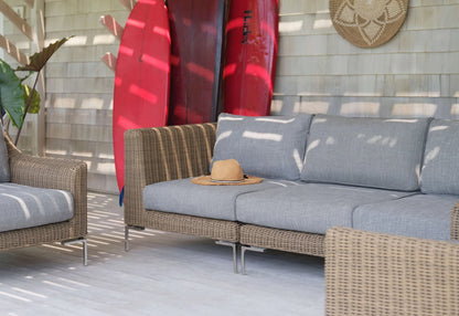 Outer Handwoven Brown Wicker Outdoor Sofa with Armchairs - 5 Seat