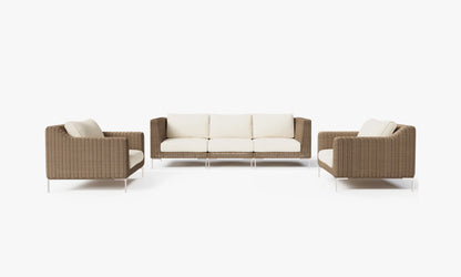Outer Handwoven Brown Wicker Outdoor Sofa with Armchairs - 5 Seat