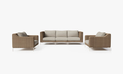 Outer Handwoven Brown Wicker Outdoor Sofa with Armchairs - 5 Seat
