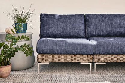 Outer Handwoven Brown Wicker Outdoor Sofa with Armchairs - 5 Seat