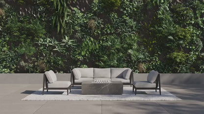 Outer Charcoal Aluminum Sofa & Coffee Table Set